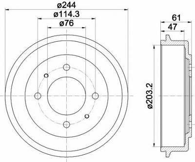HELLA PAGID 8dt355301781 -  Тормозной барабан